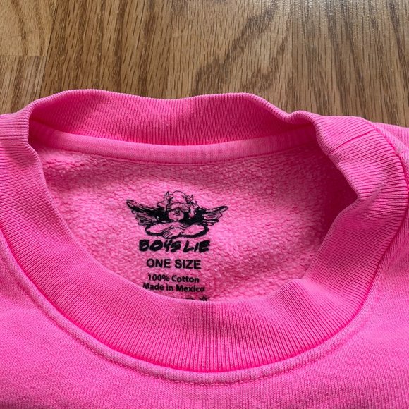 NEW BOYS LIE PERFECT MATCH PINK CREWNECK SWEATSHIRT - ONE SIZE - Picture 6 of 13
